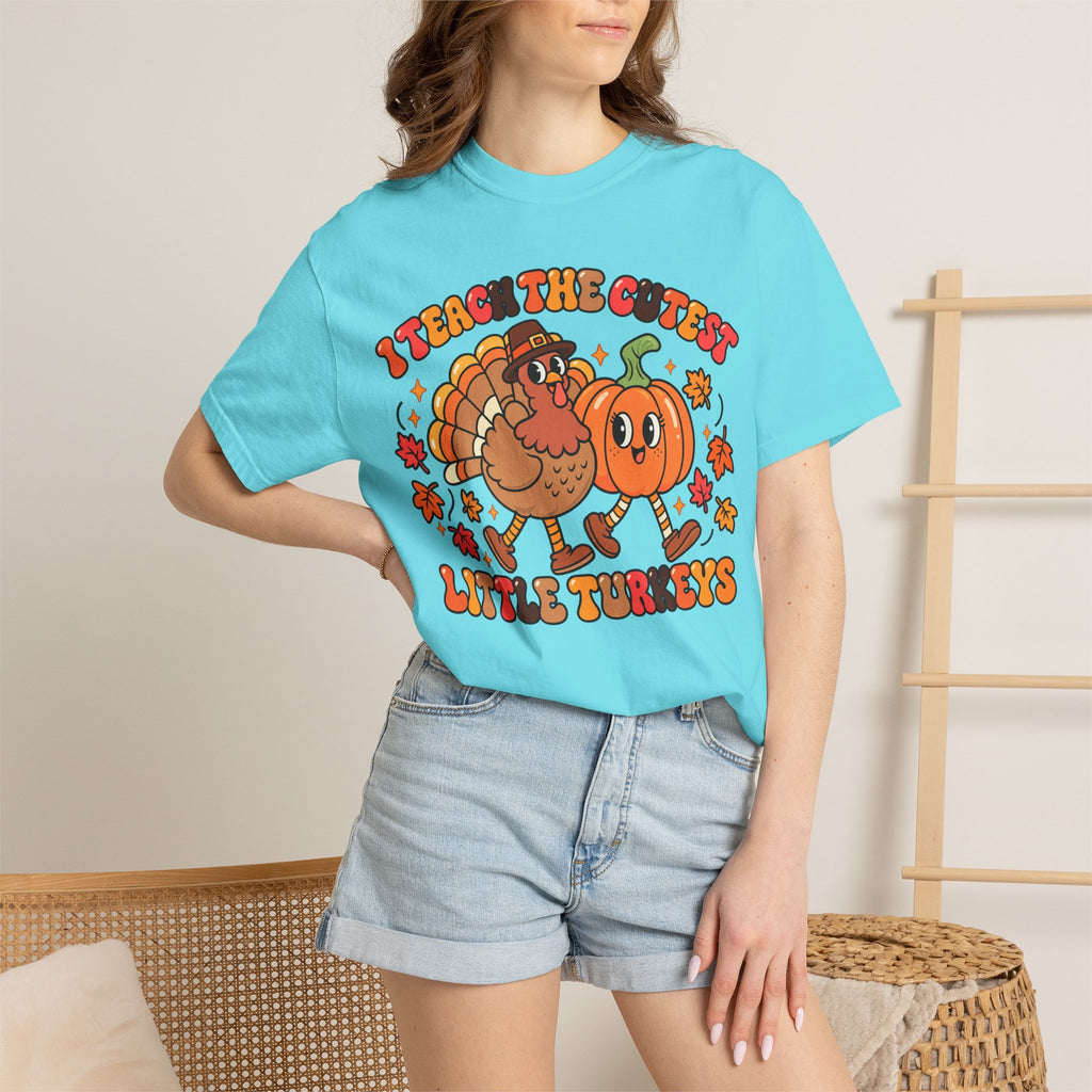 I Teach the Cutest Little Turkeys T-shirt | Thanksgiving Teacher Shirt