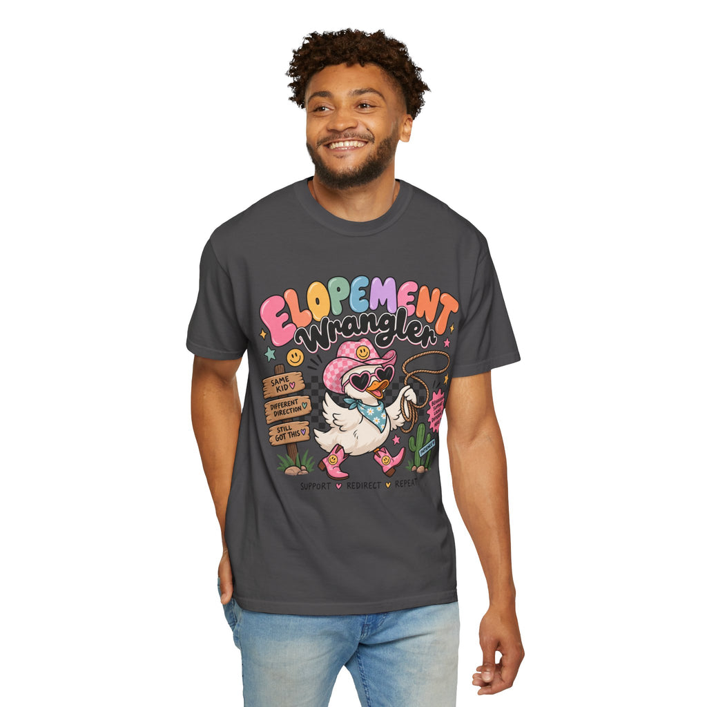 Elopement T-shirt | Cute Cowboy Sloth Illustration, Western Floral Tee