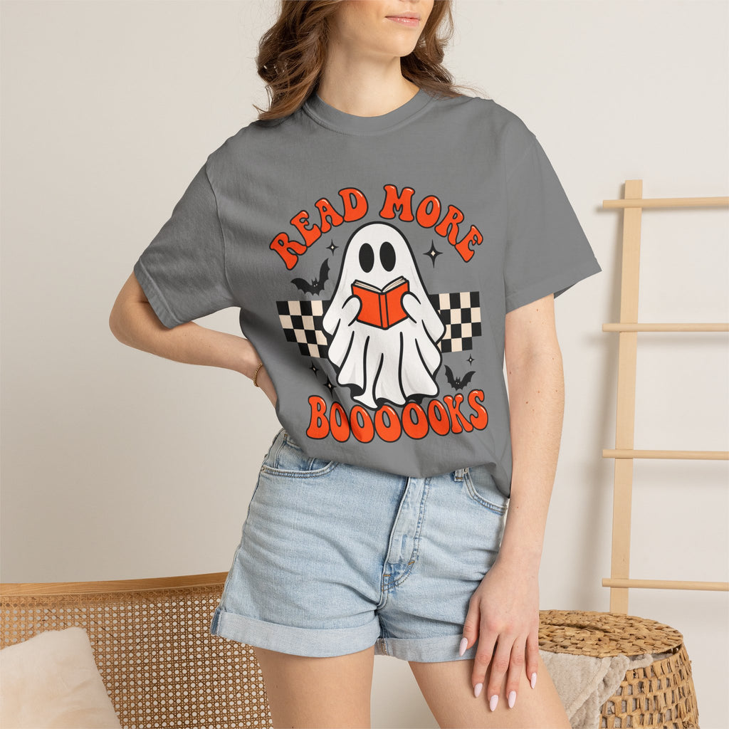Read More Booooks ghost reading T-Shirt | Halloween book lover tee