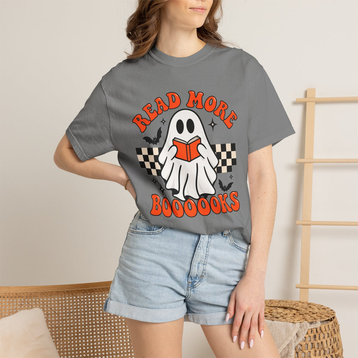 Read More Booooks ghost reading T-Shirt | Halloween book lover tee