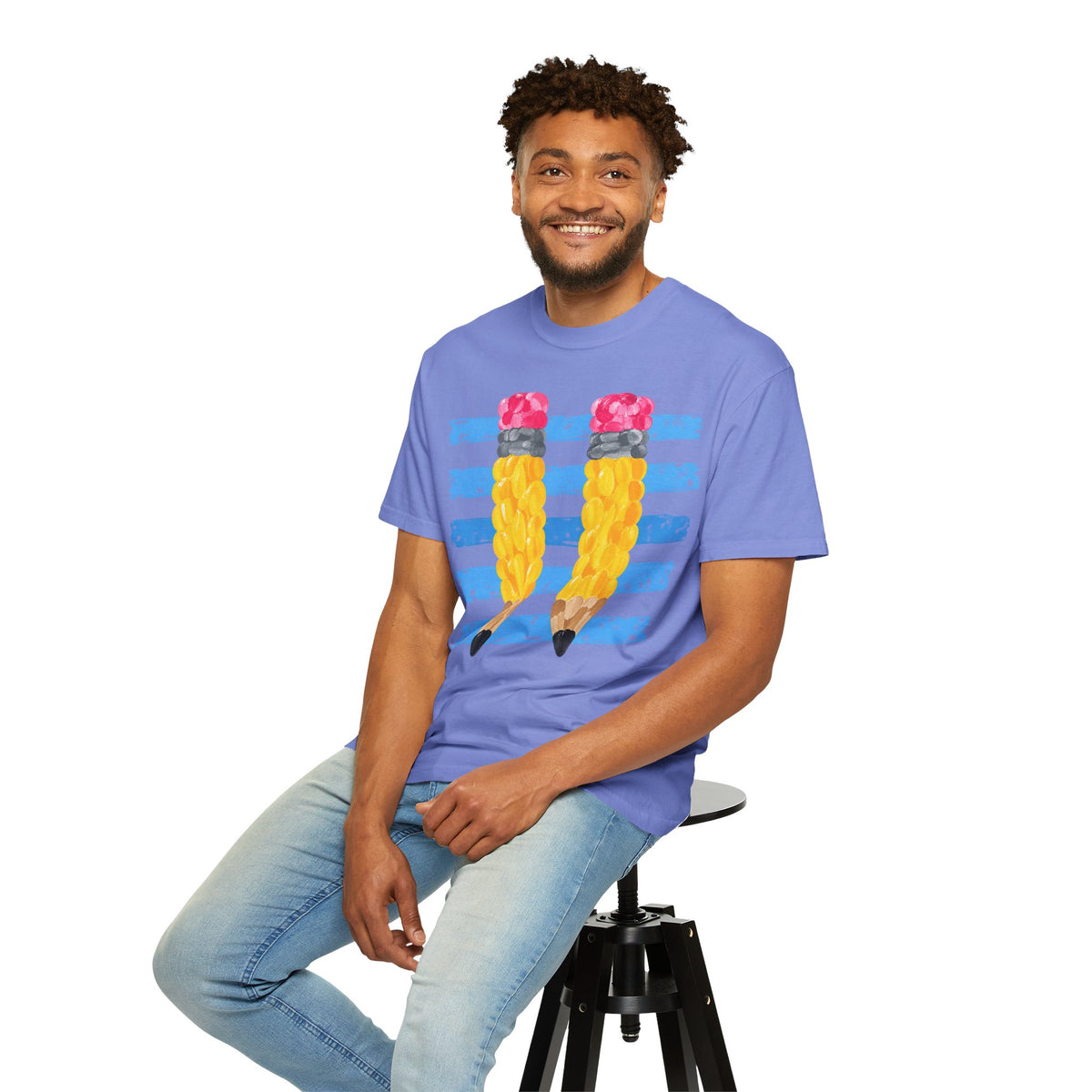 Braided Pencil Illustration T-Shirt | School Art Teacher Tee