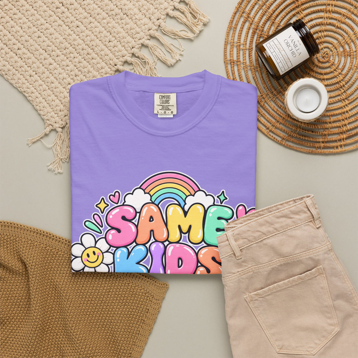 Same Kids Different Day T-shirt | Retro Rainbow Floral Typography