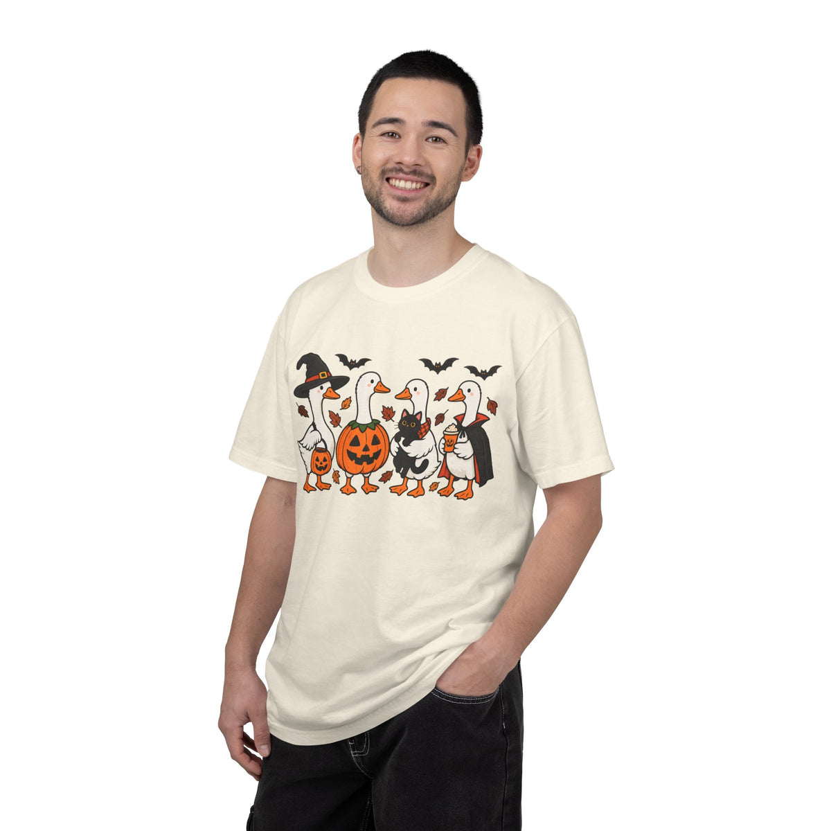 Halloween Ducks T-shirt | Geese in Costumes, Pumpkin Jack-O’-Lantern