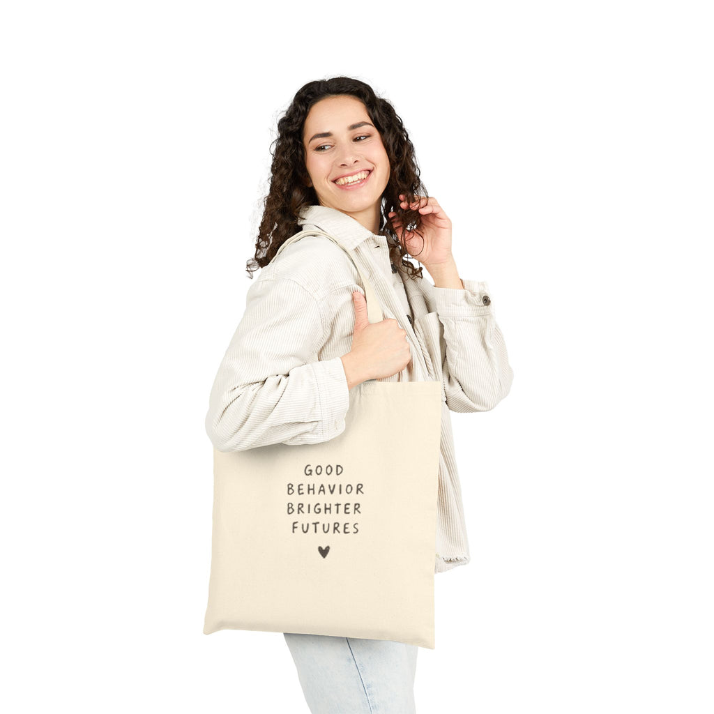Good Behavior Brighter Futures tote bag | canvas school teacher tote